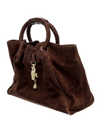 Kieselstein-Cord Suede Top Handle Bag