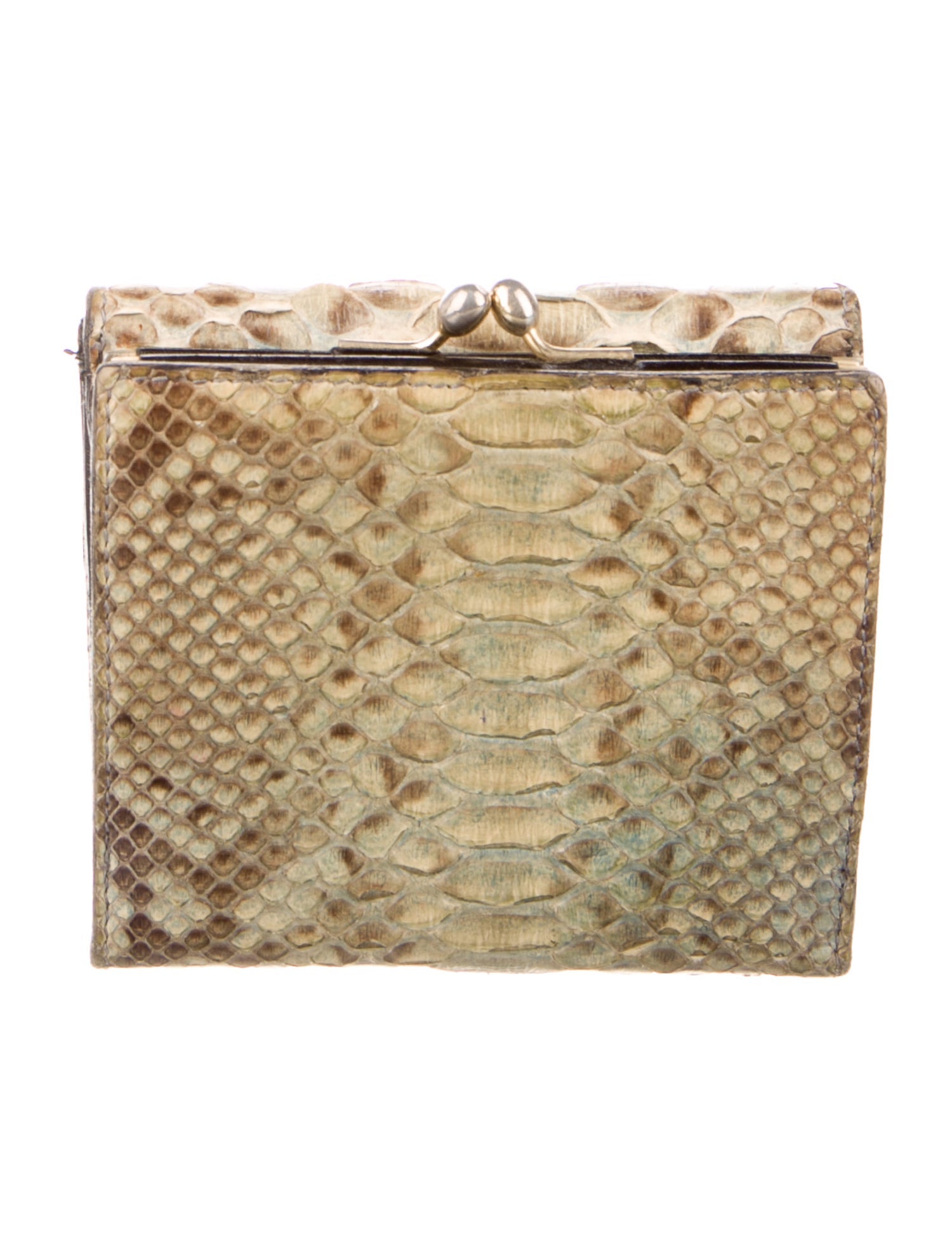 Kieselstein-Cord Leather Animal Print Compact Wallet