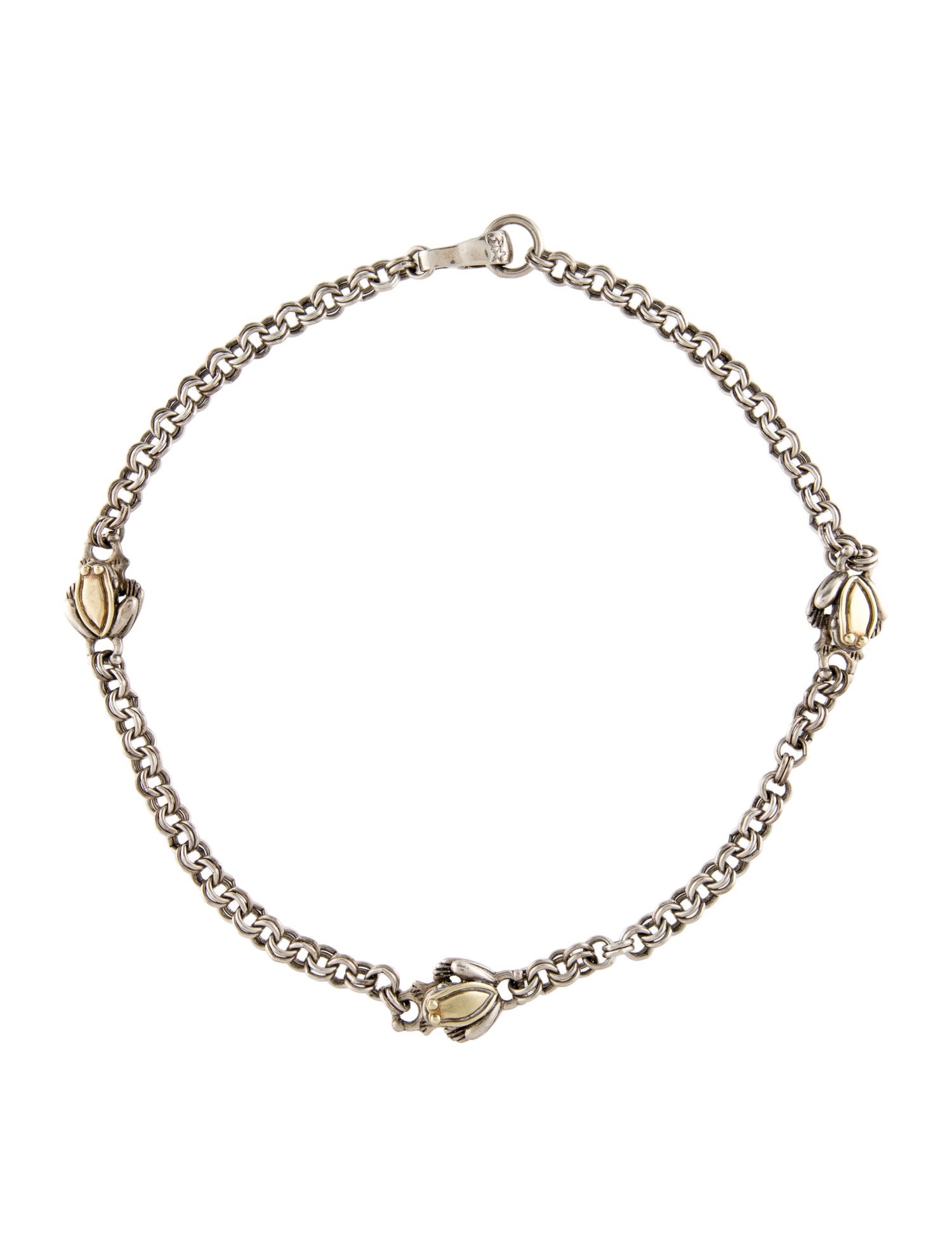 Kieselstein-Cord Two-Tone Frog Station Necklace