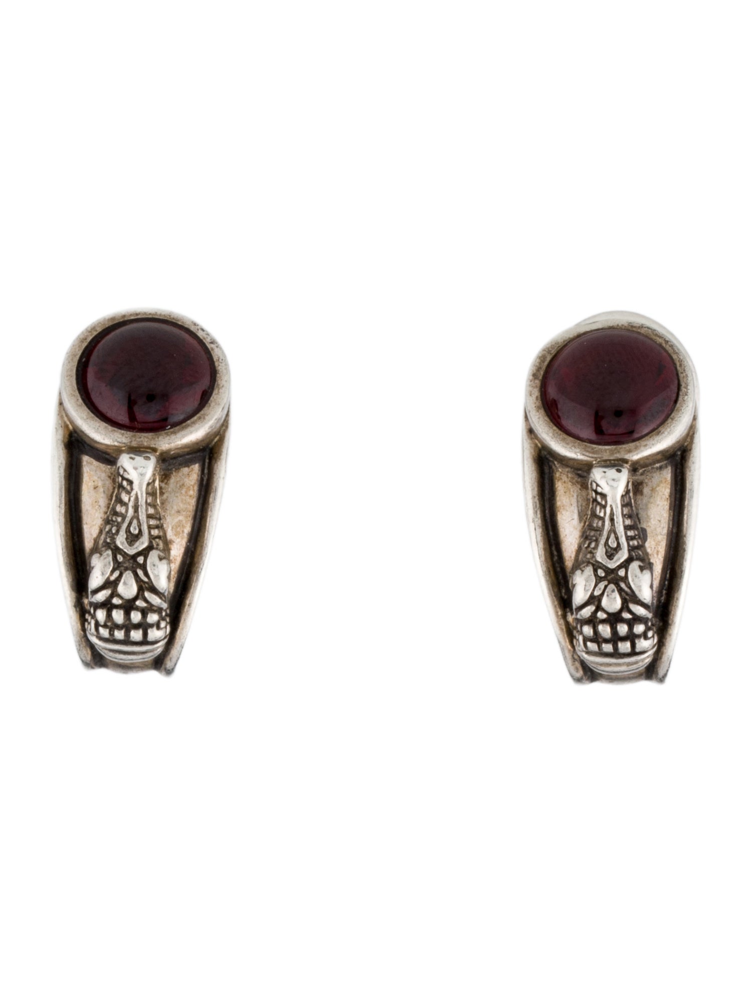 Kieselstein-Cord Garnet Alligator Clip-On Earrings