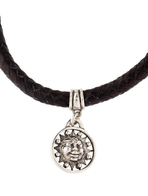 Kieselstein-Cord Kieselstein-Cord Leather Braided Sun Choker Pendant Necklace