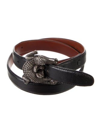 Kieselstein-Cord Skinny Lizard Belt