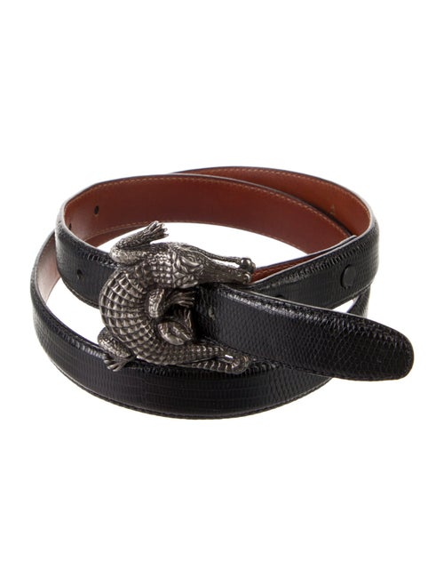 Kieselstein-Cord Skinny Lizard Belt