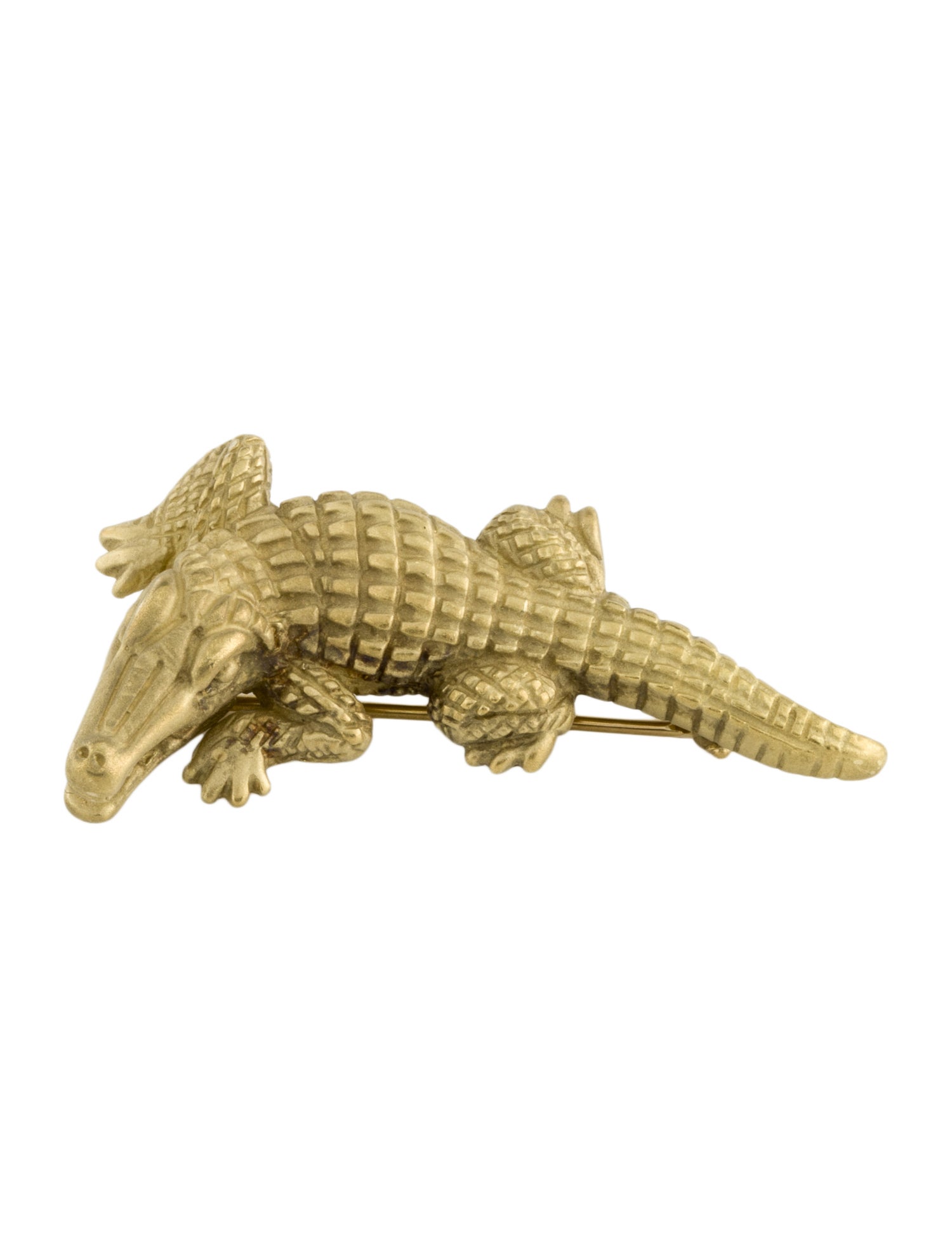 Kieselstein-Cord 18K Alligator Brooch