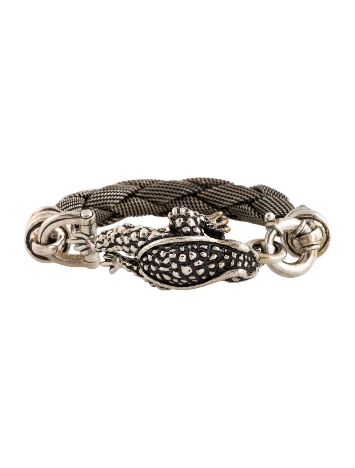 Kieselstein-Cord Vintage Frog Woven Mesh Bracelet