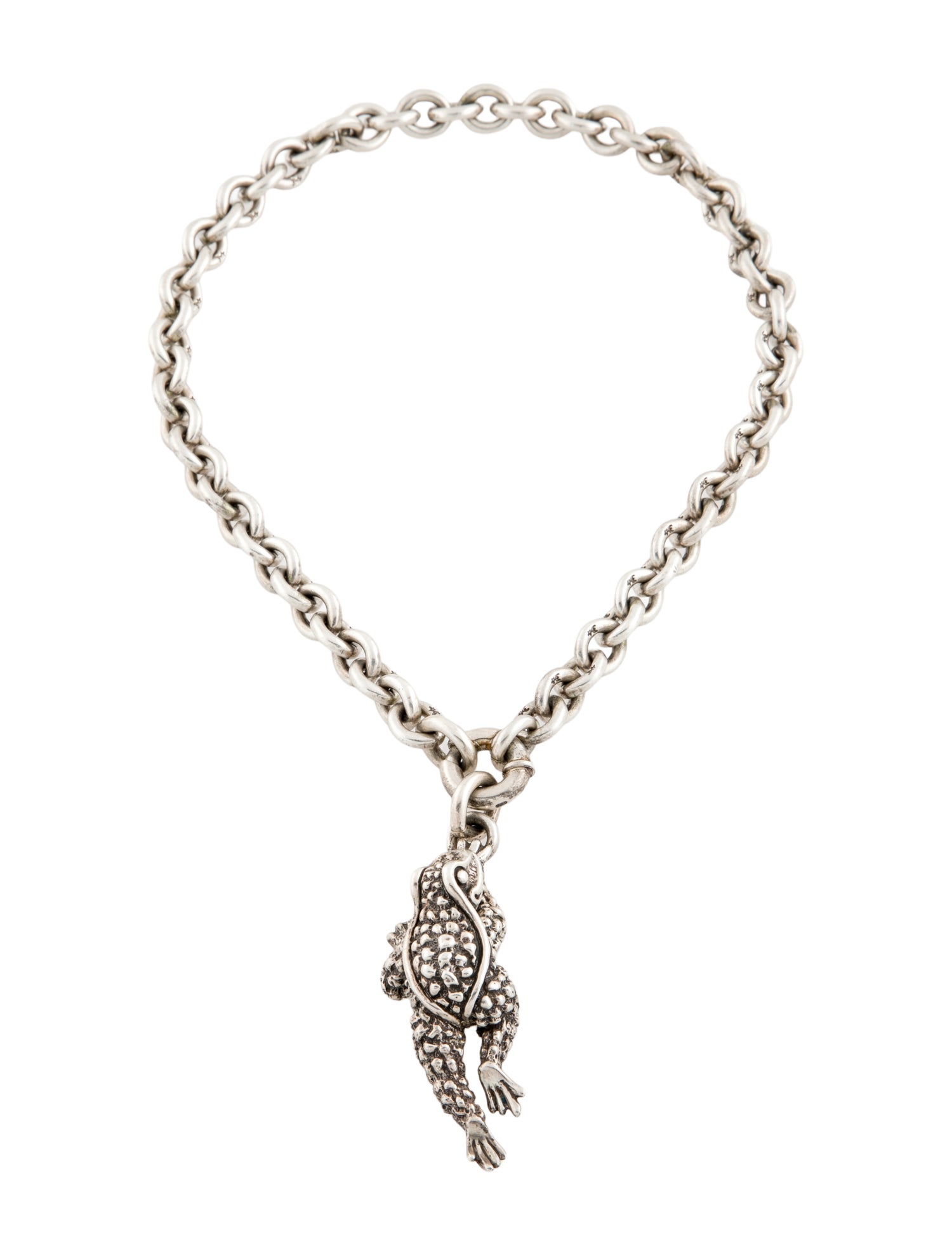 Kieselstein-Cord Frog Pendant Necklace