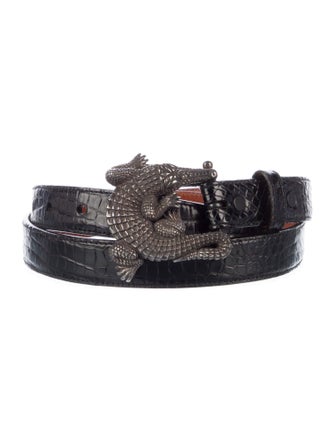 Kieselstein-Cord Skinny Alligator Belt