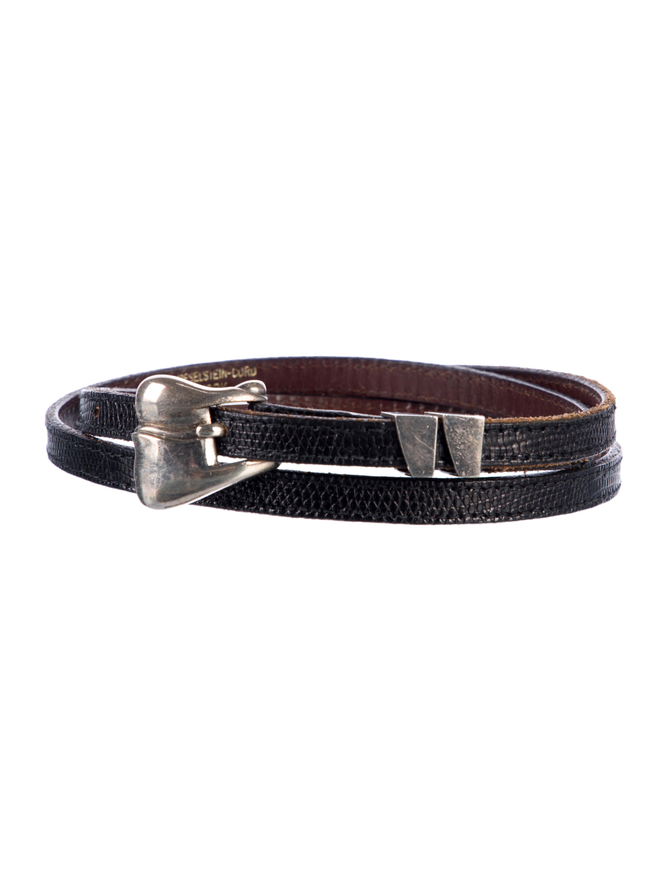 Kieselstein-Cord Skinny Embossed Leather Belt