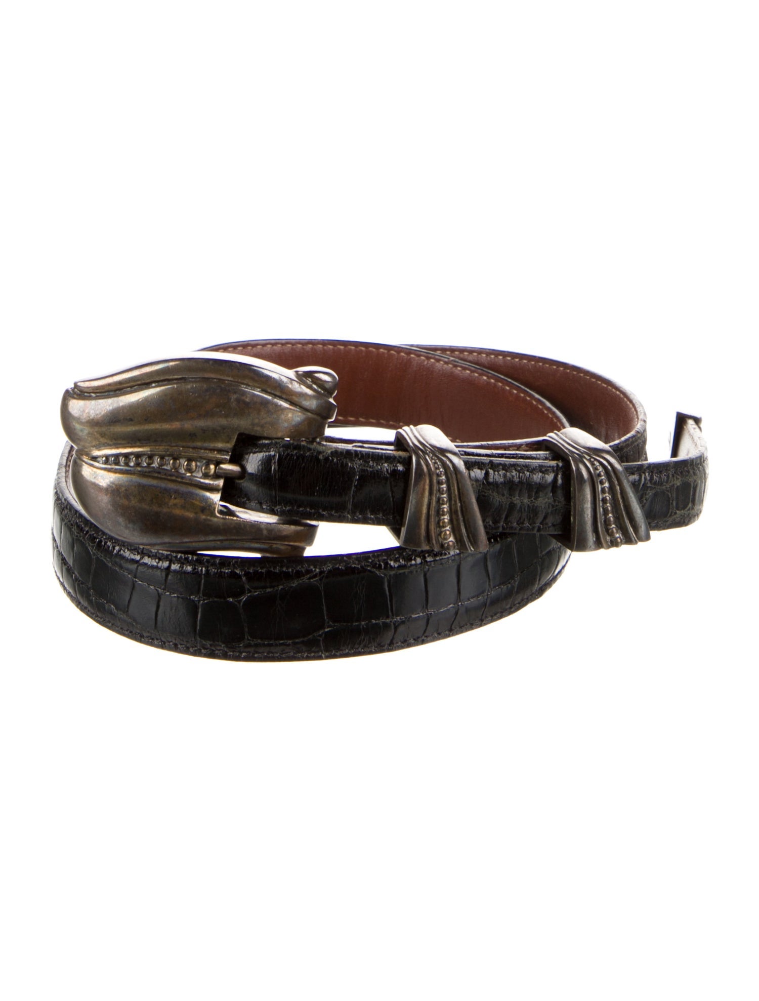 Kieselstein-Cord Skinny Alligator Belt