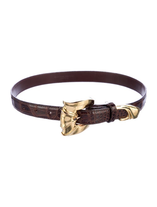 Kieselstein-Cord Skinny Alligator Waist Belt