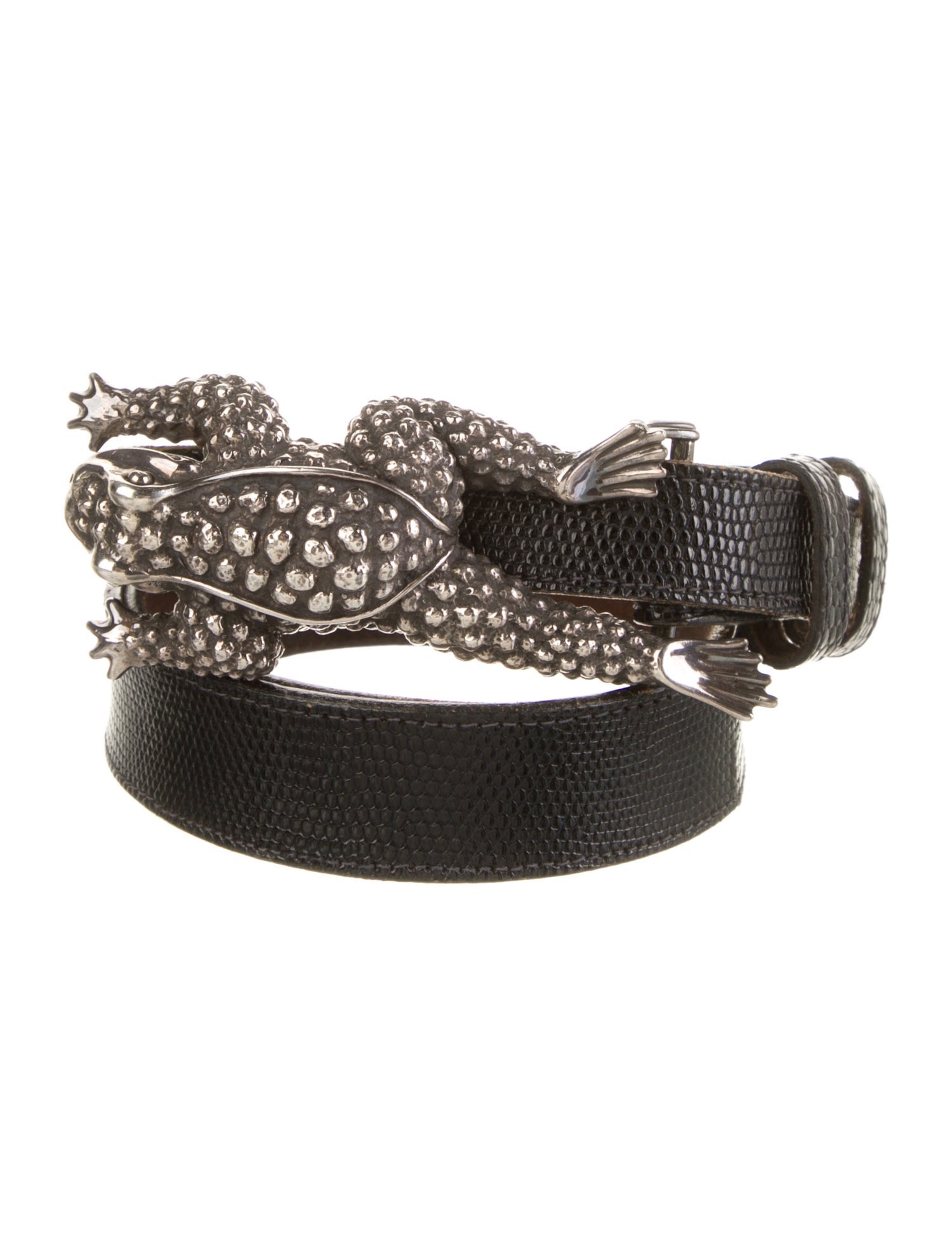 Kieselstein-Cord Embossed Leather Waist Belt