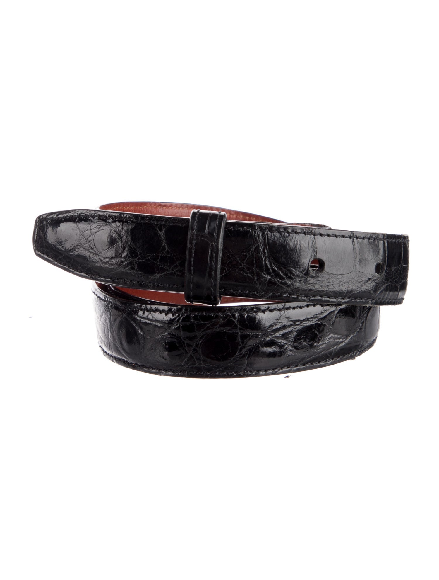 Kieselstein-Cord Skinny Alligator Waist Belt