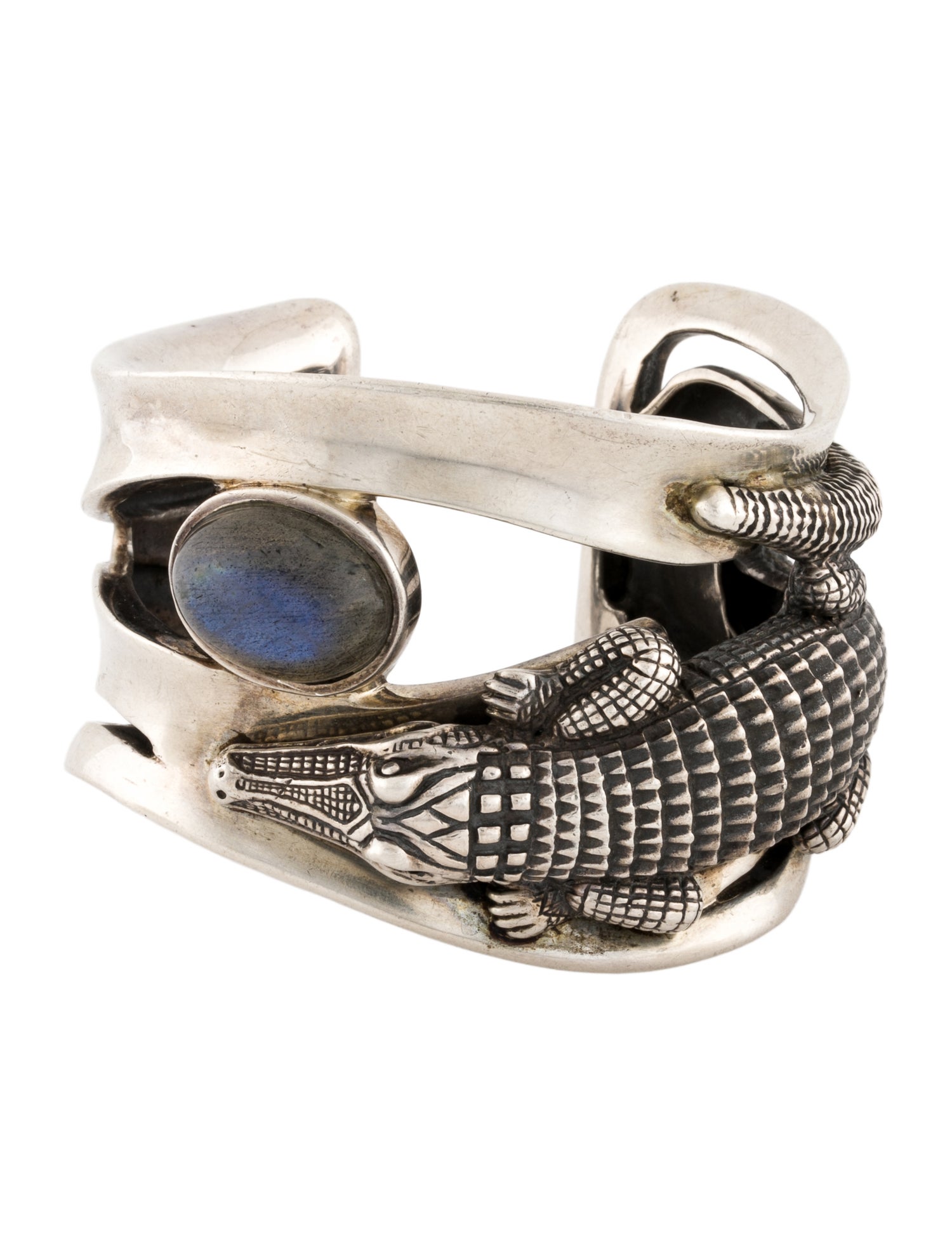 Kieselstein-Cord 18.51ct Labradorite Alligator Cuff Bracelet