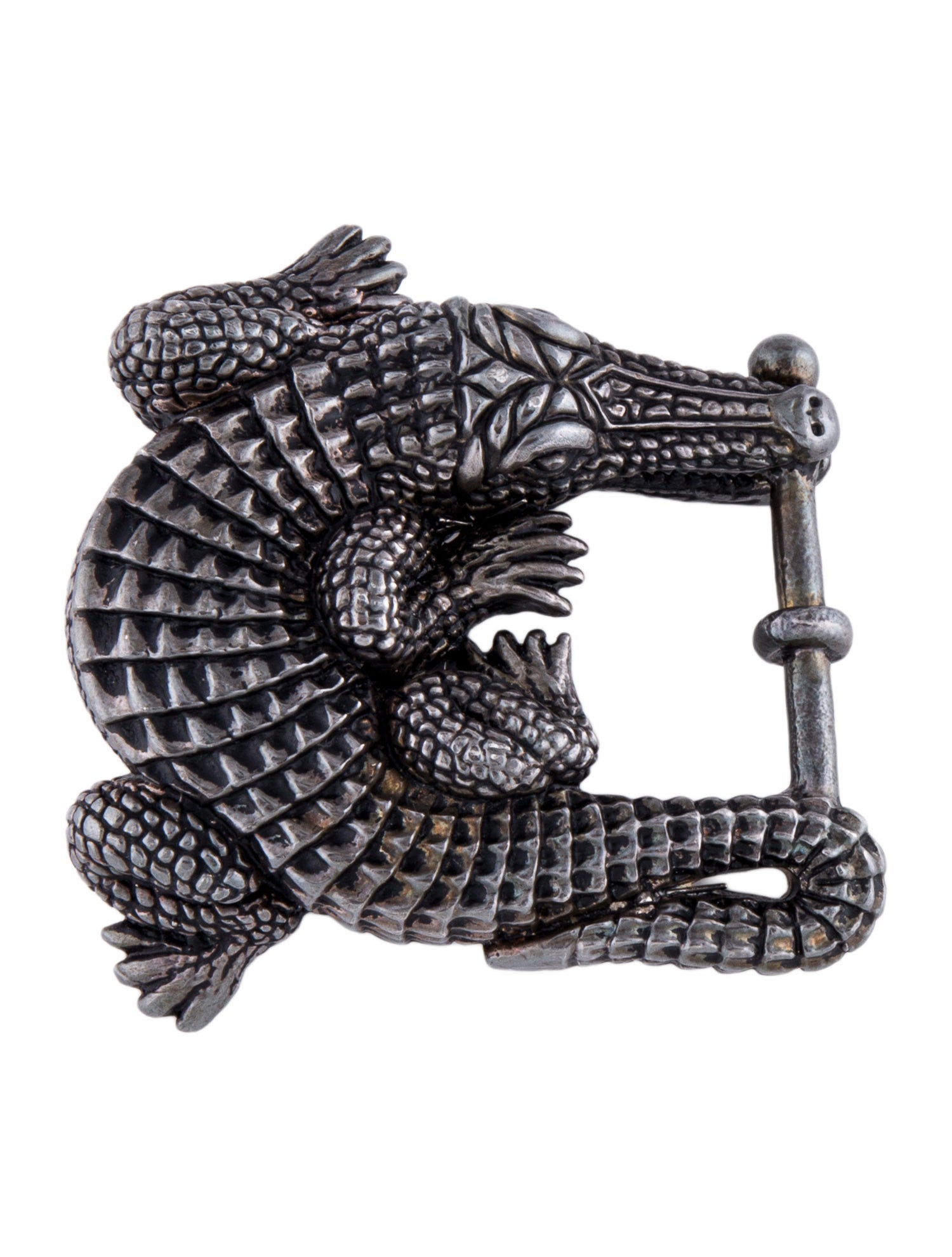 Kieselstein-Cord Engraved Metal Belt Buckle