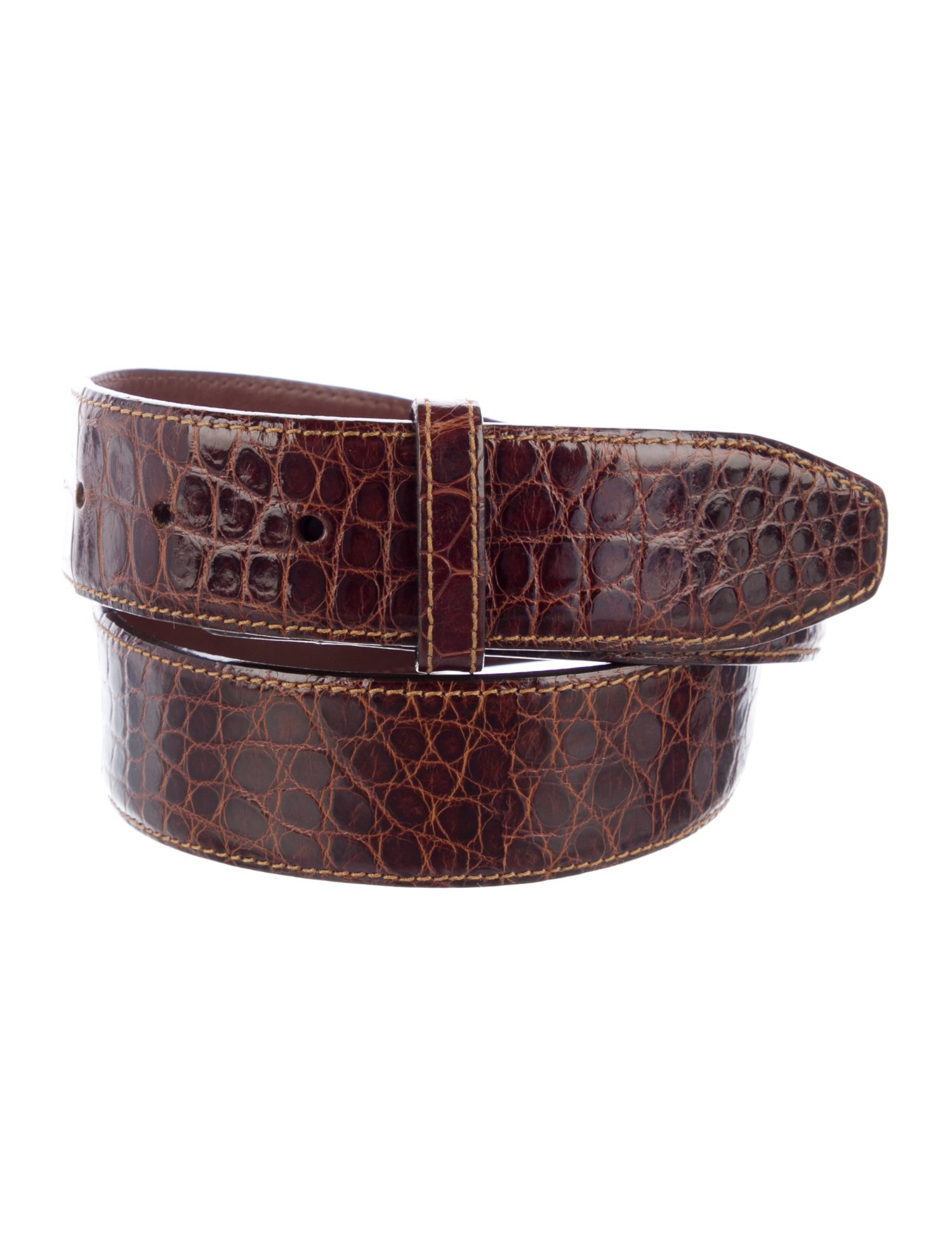Kieselstein-Cord Embossed Leather Waist Belt