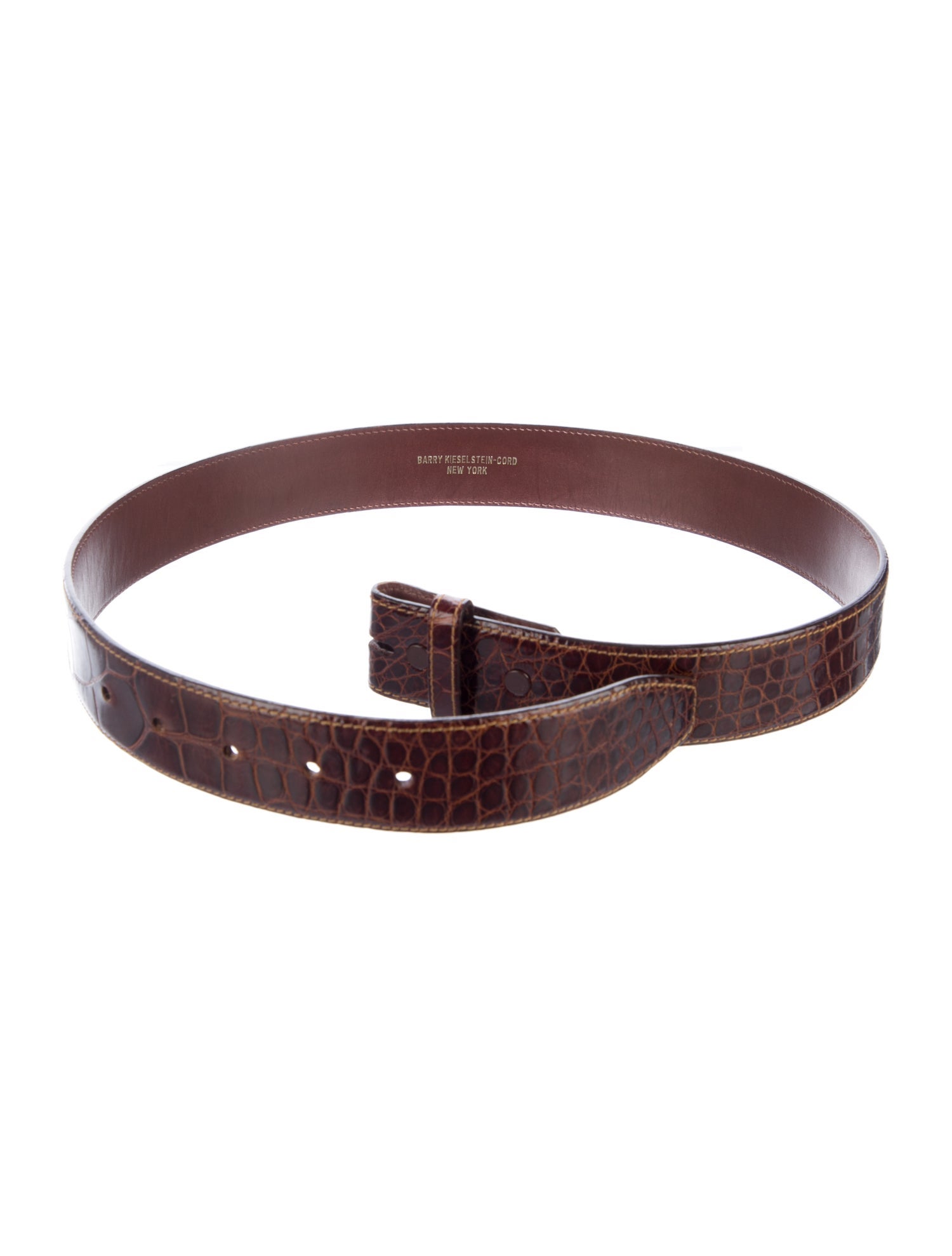 Kieselstein-Cord Embossed Leather Waist Belt