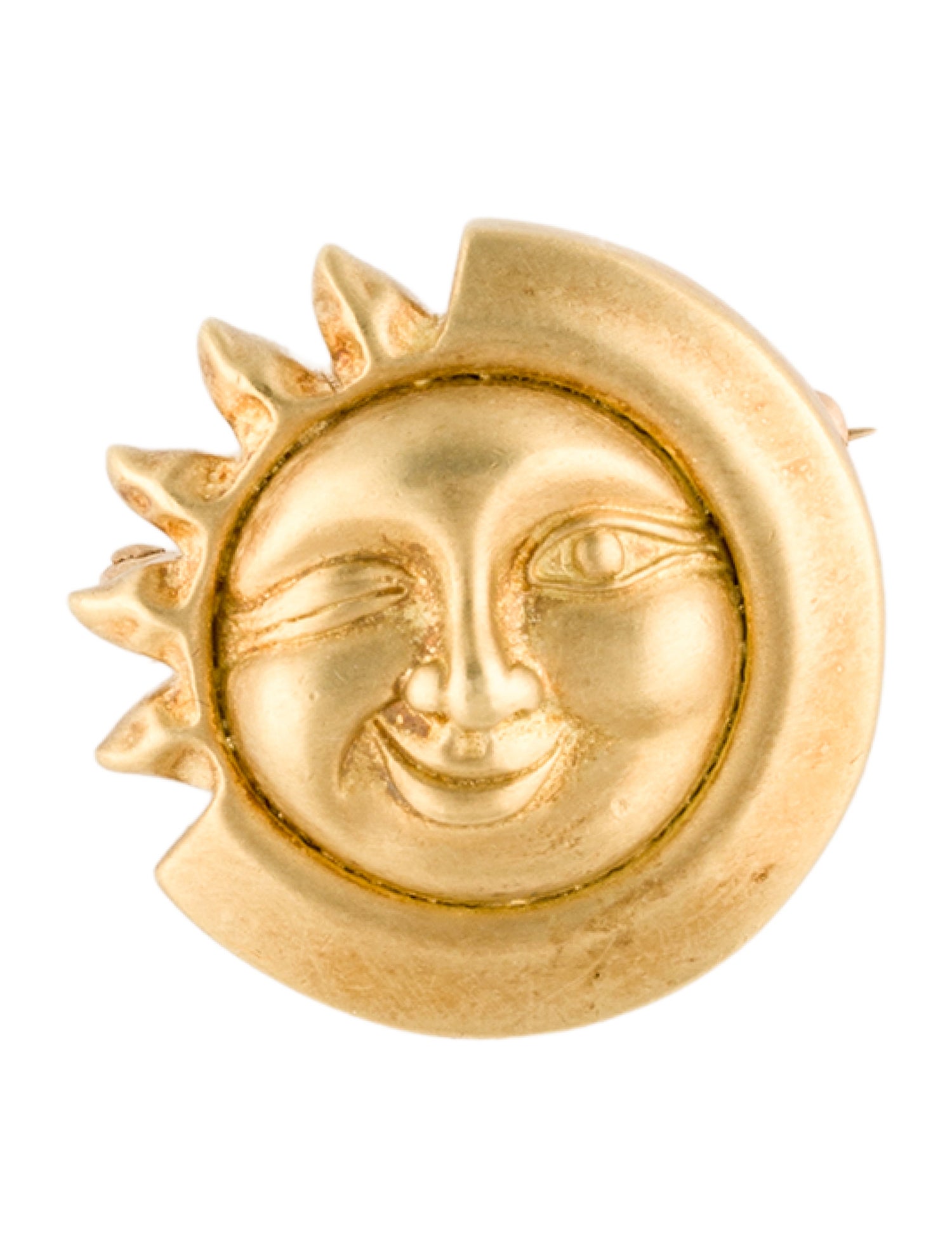 Kieselstein-Cord 18k Winking Sun Brooch