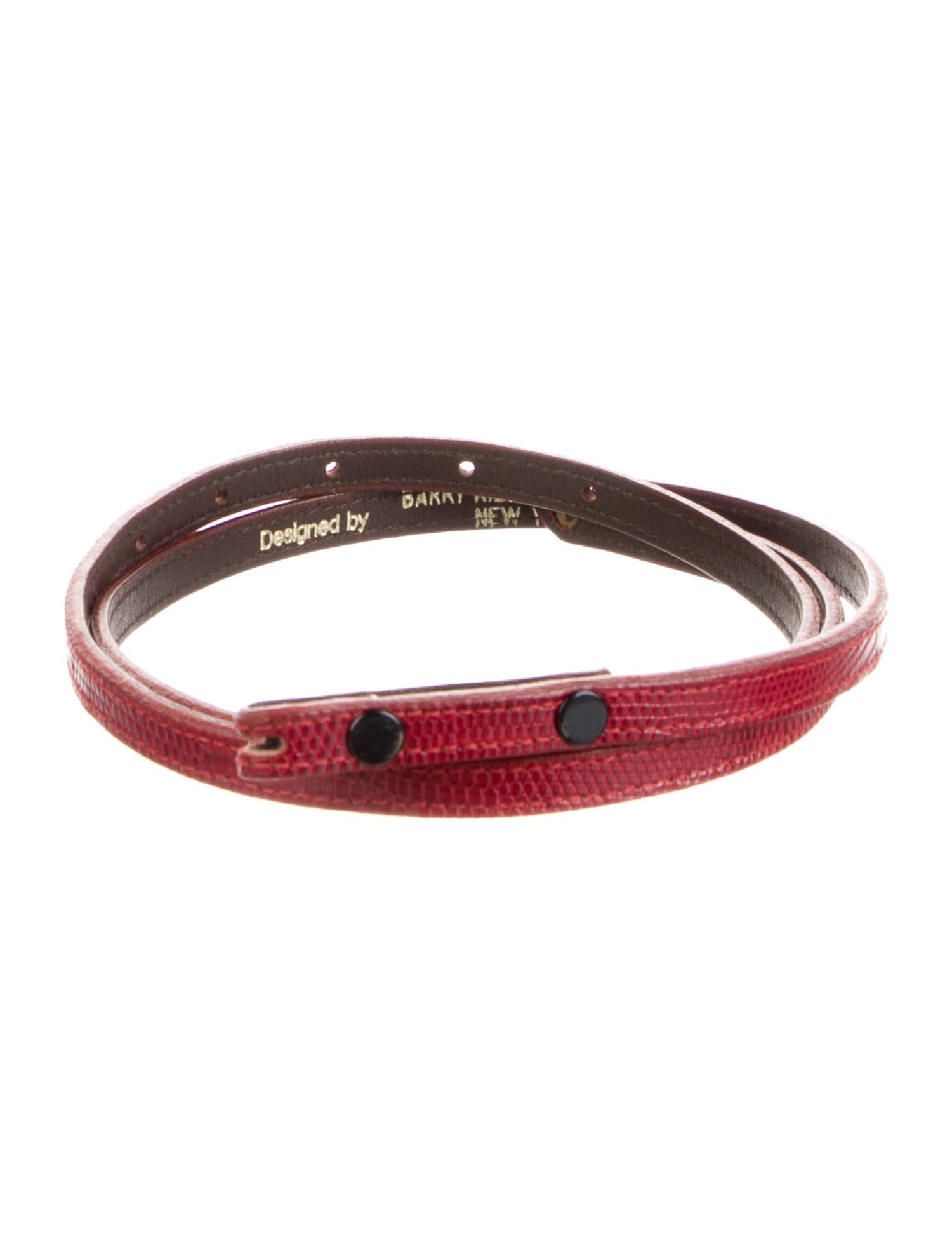 Kieselstein-Cord Skinny Embossed Leather Waist Belt