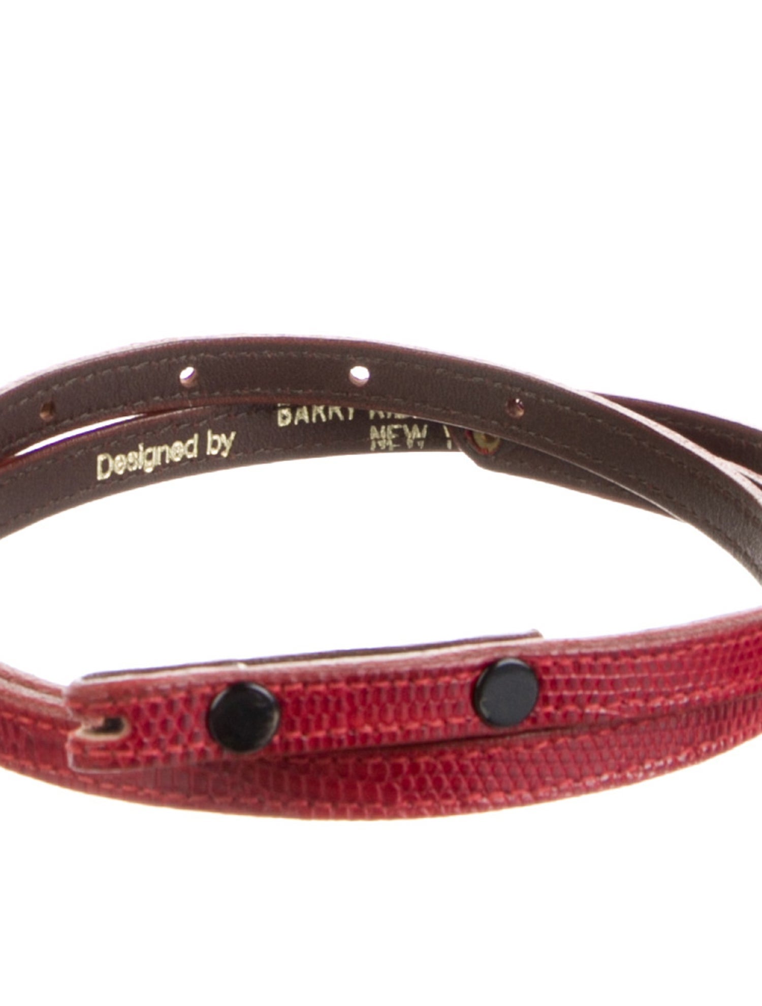 Kieselstein-Cord Skinny Embossed Leather Waist Belt