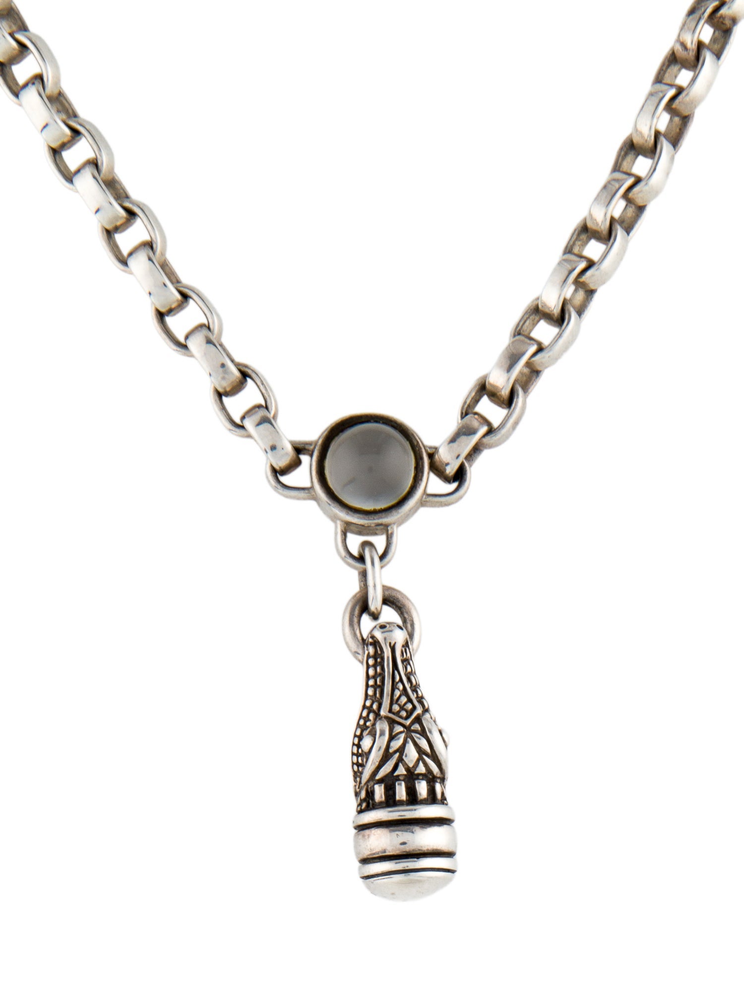 Kieselstein-Cord Moonstone Alligator Pendant Necklace