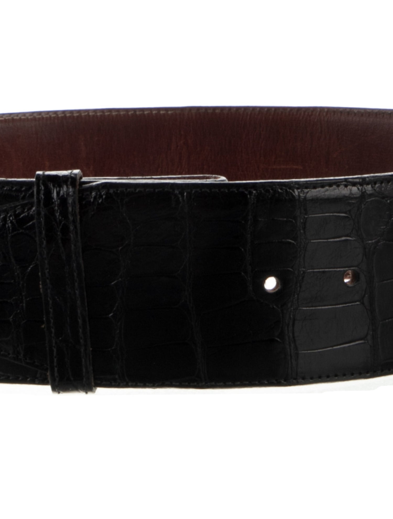 Kieselstein-Cord Wide Alligator Waist Belt