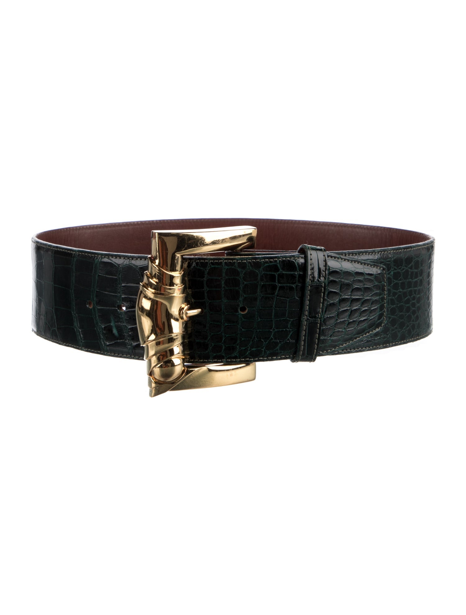 Kieselstein-Cord Wide Alligator Waist Belt