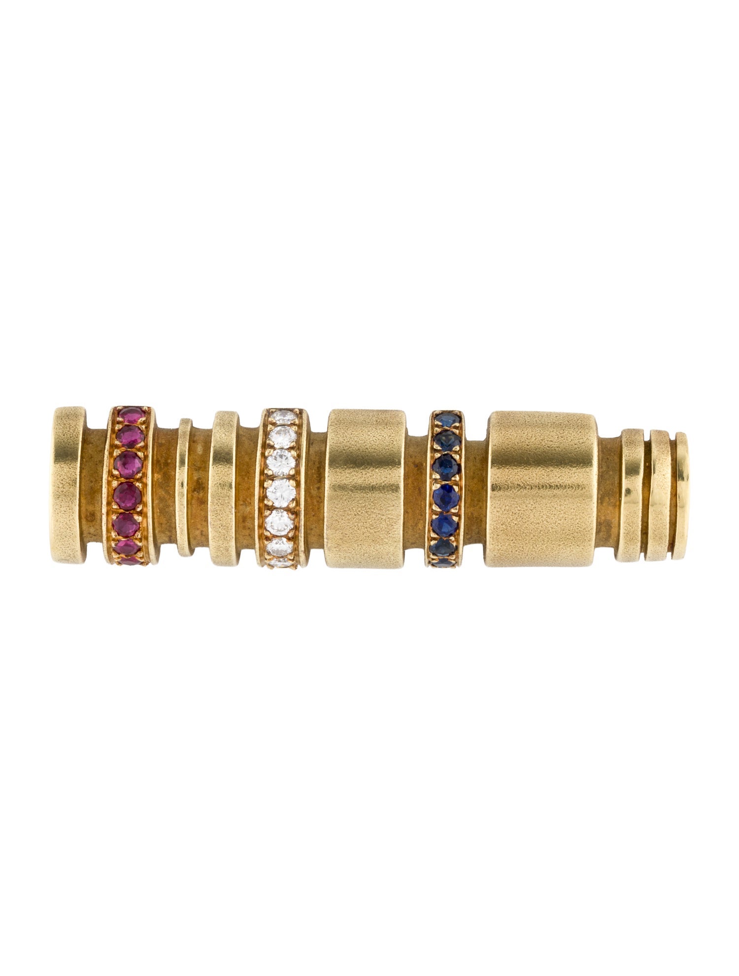 Kieselstein-Cord Vintage 18K Ruby, Sapphire & Diamond Pin Brooch