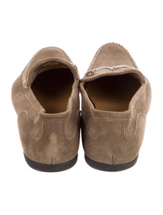 Barker Black Suede Chain-Link Accents Loafers