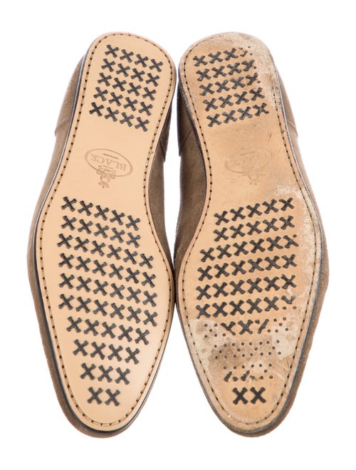 Barker Black Suede Chain-Link Accents Loafers