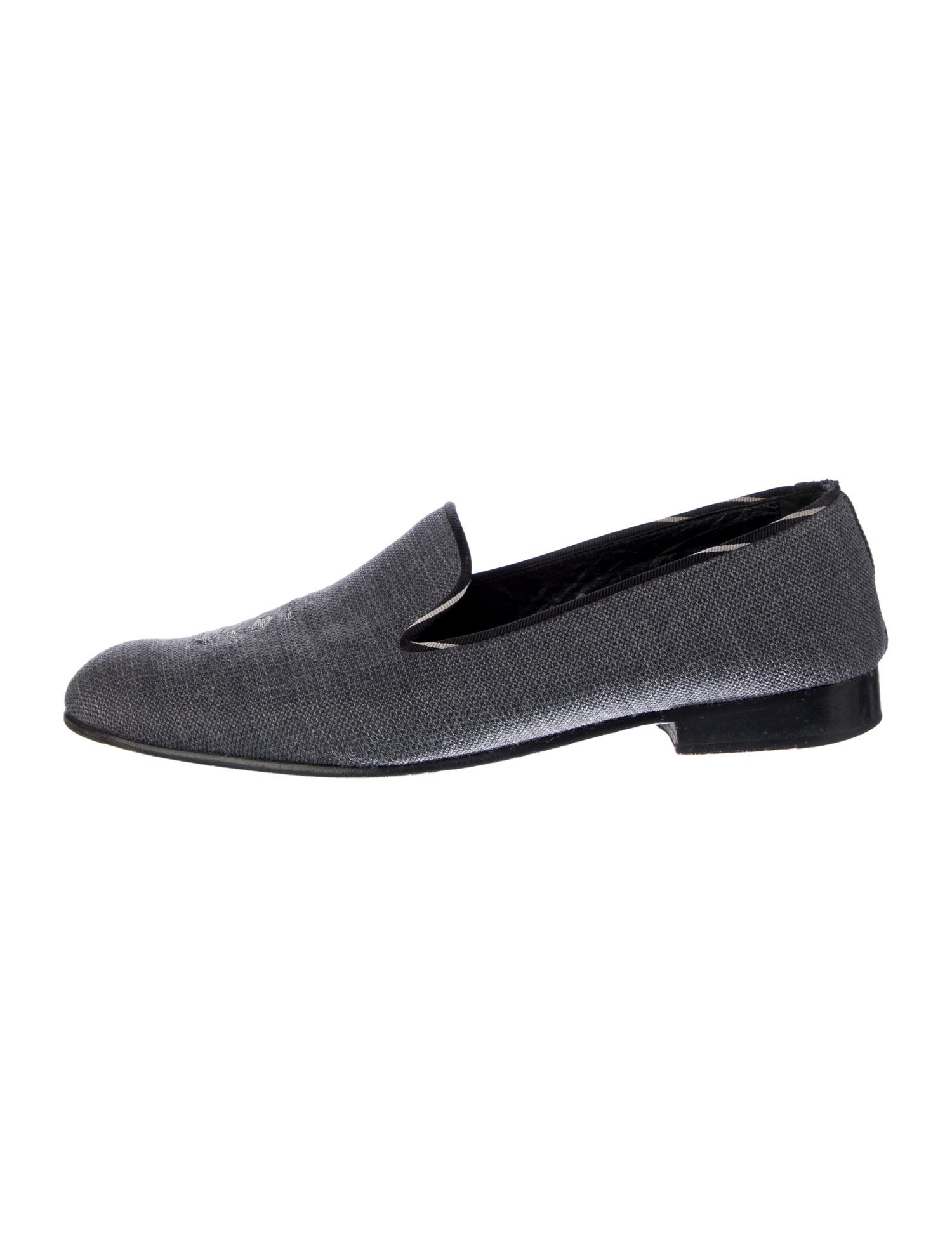 Barker Black Canvas Dress Loafers