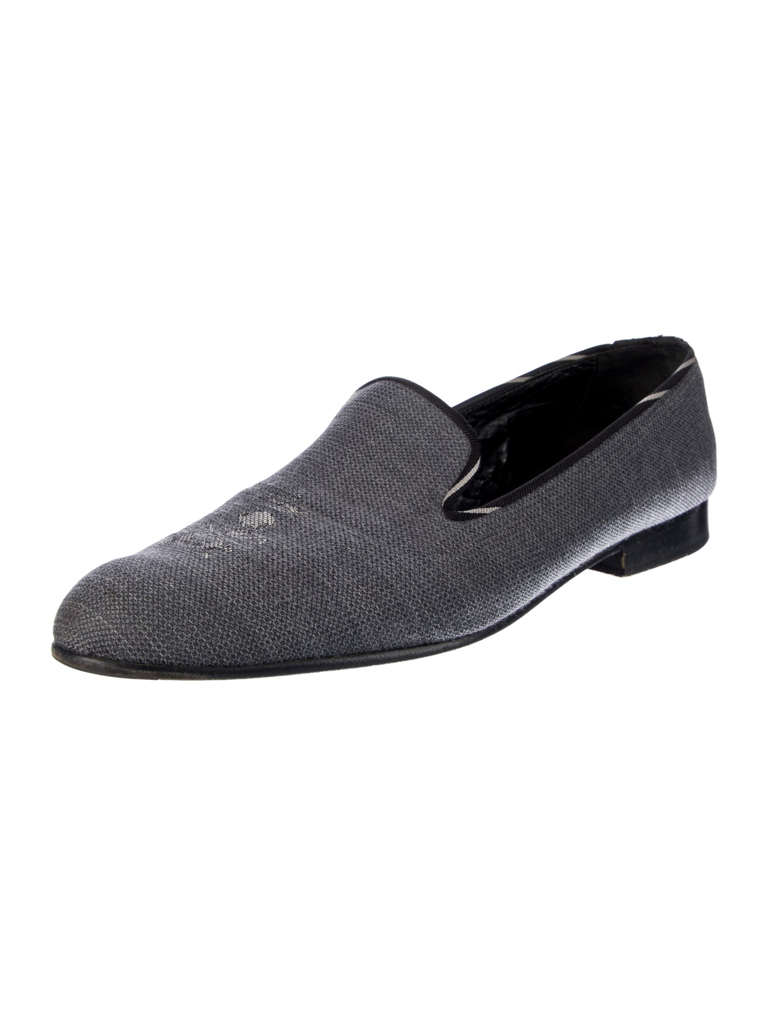 Barker Black Canvas Dress Loafers