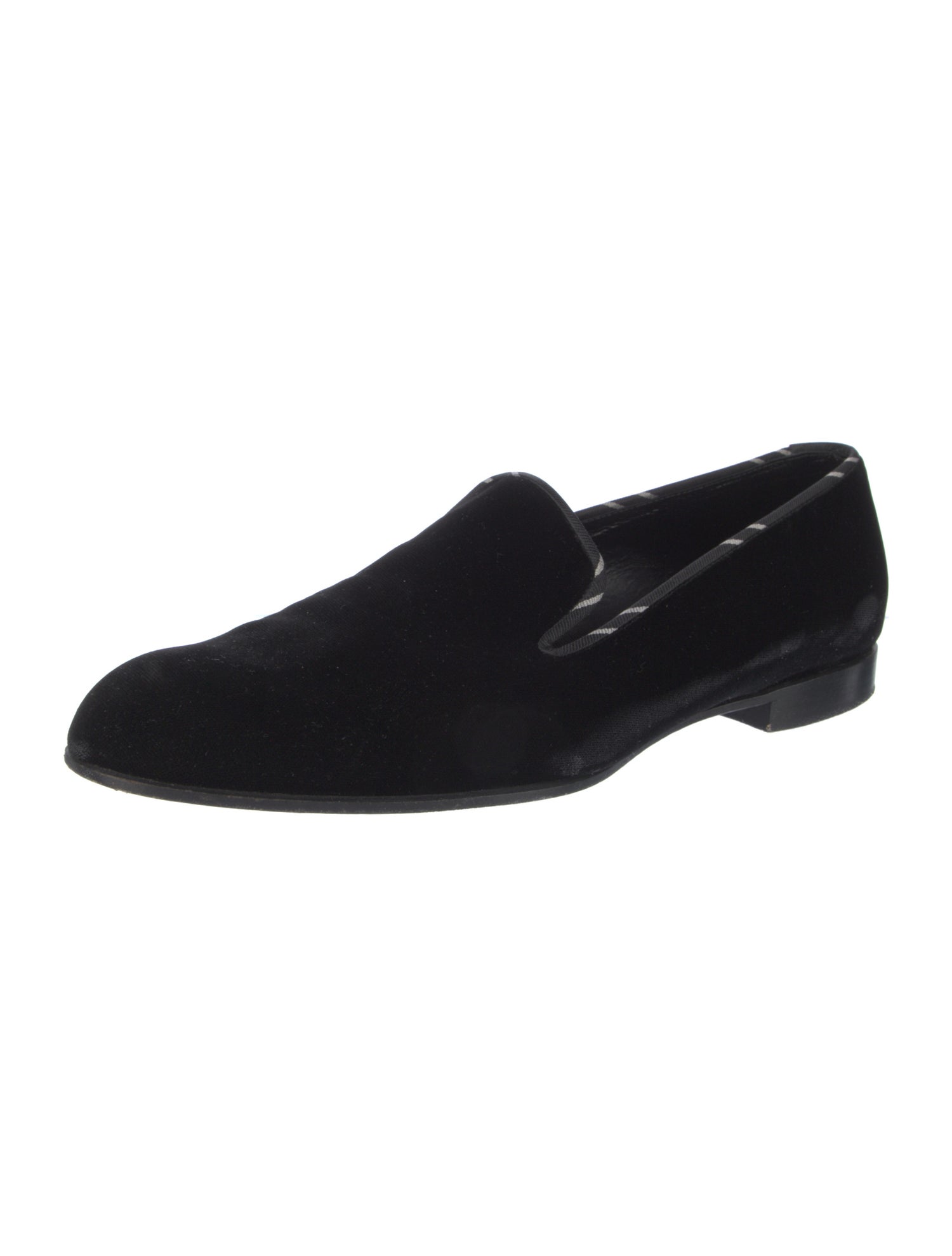 Barker Black Velvet Embroidered Accent Slippers