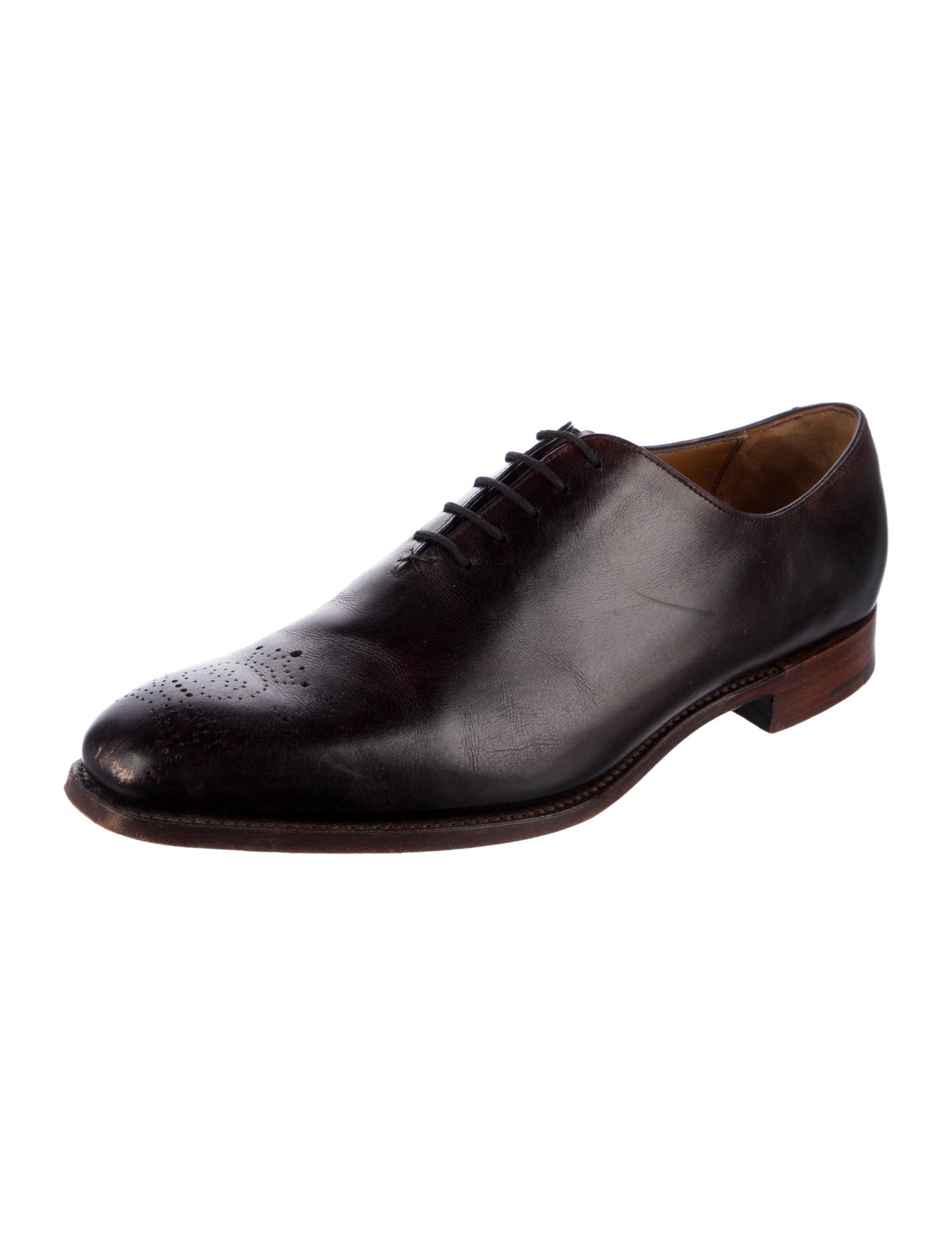 Barker Black Leather Oxfords
