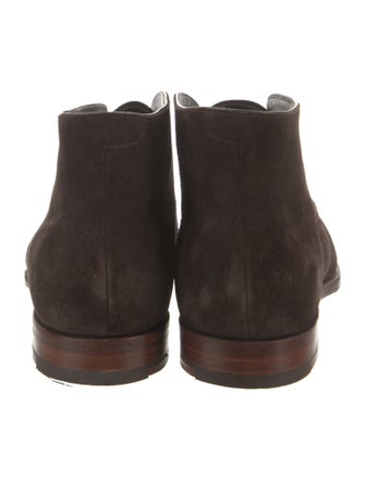 Barker Black Suede Lace-Up Boots