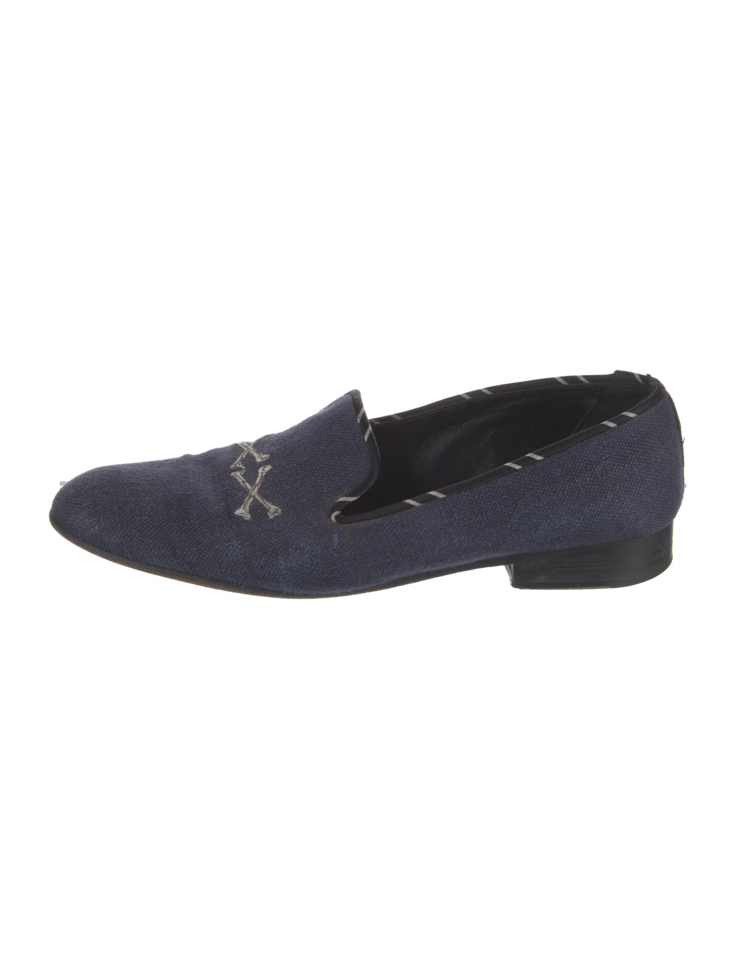 Barker Black Canvas Printed Loafers