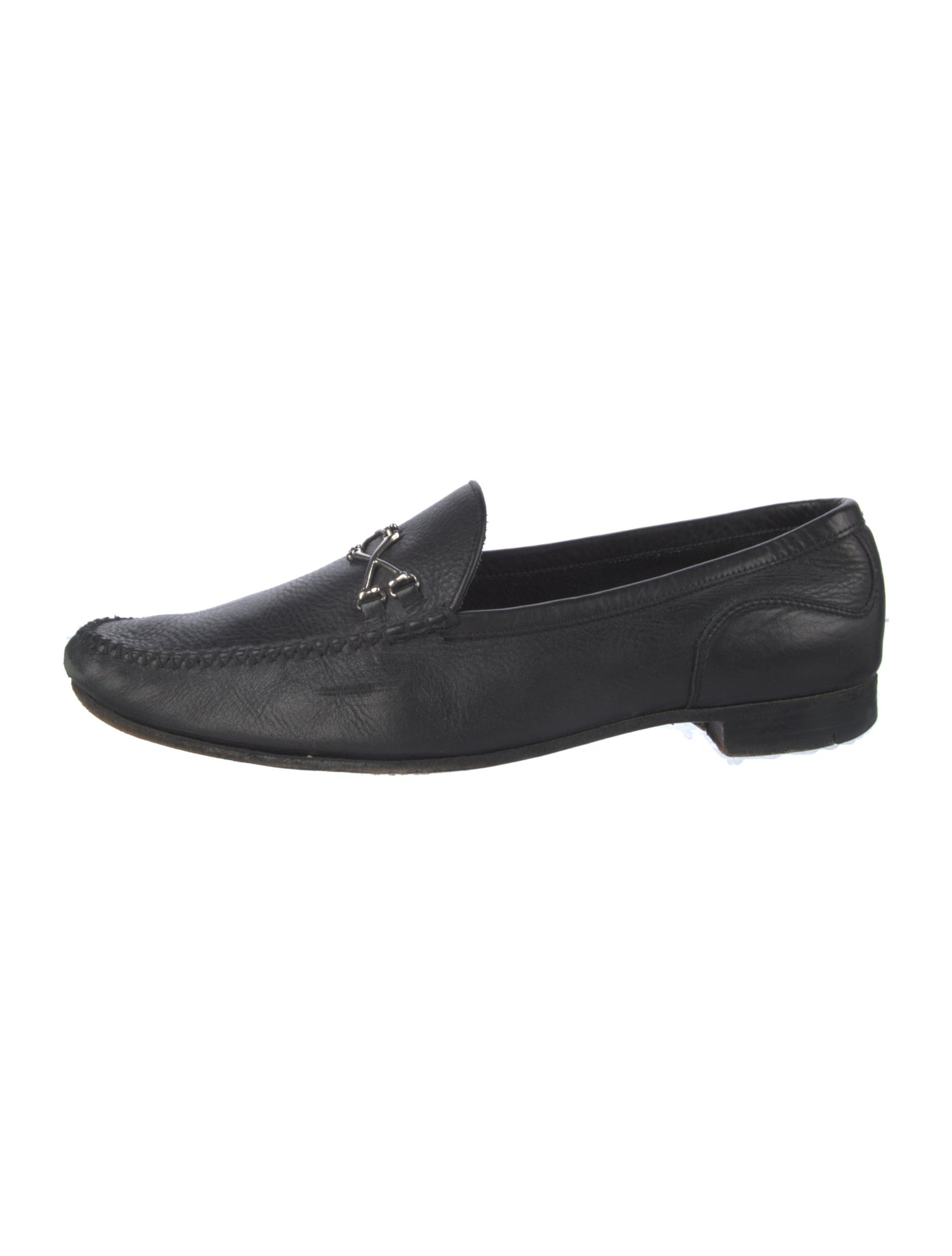 Barker Black Leather Dress Loafers