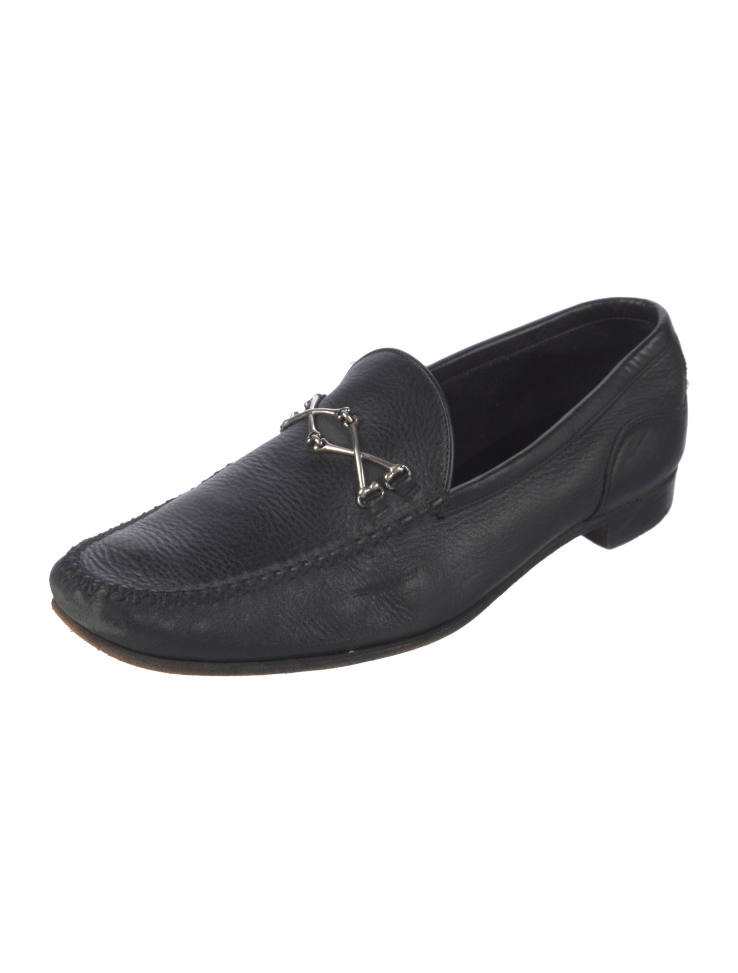 Barker Black Leather Dress Loafers