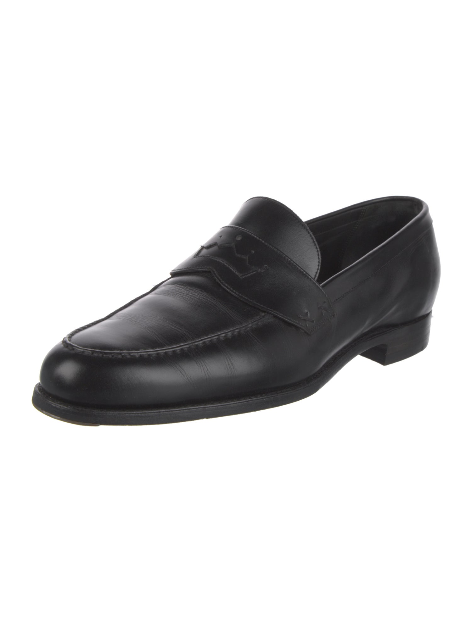 Barker Black Leather Dress Loafers