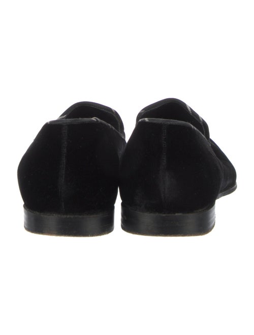 Barker Black Velvet Embroidered Accent Loafers