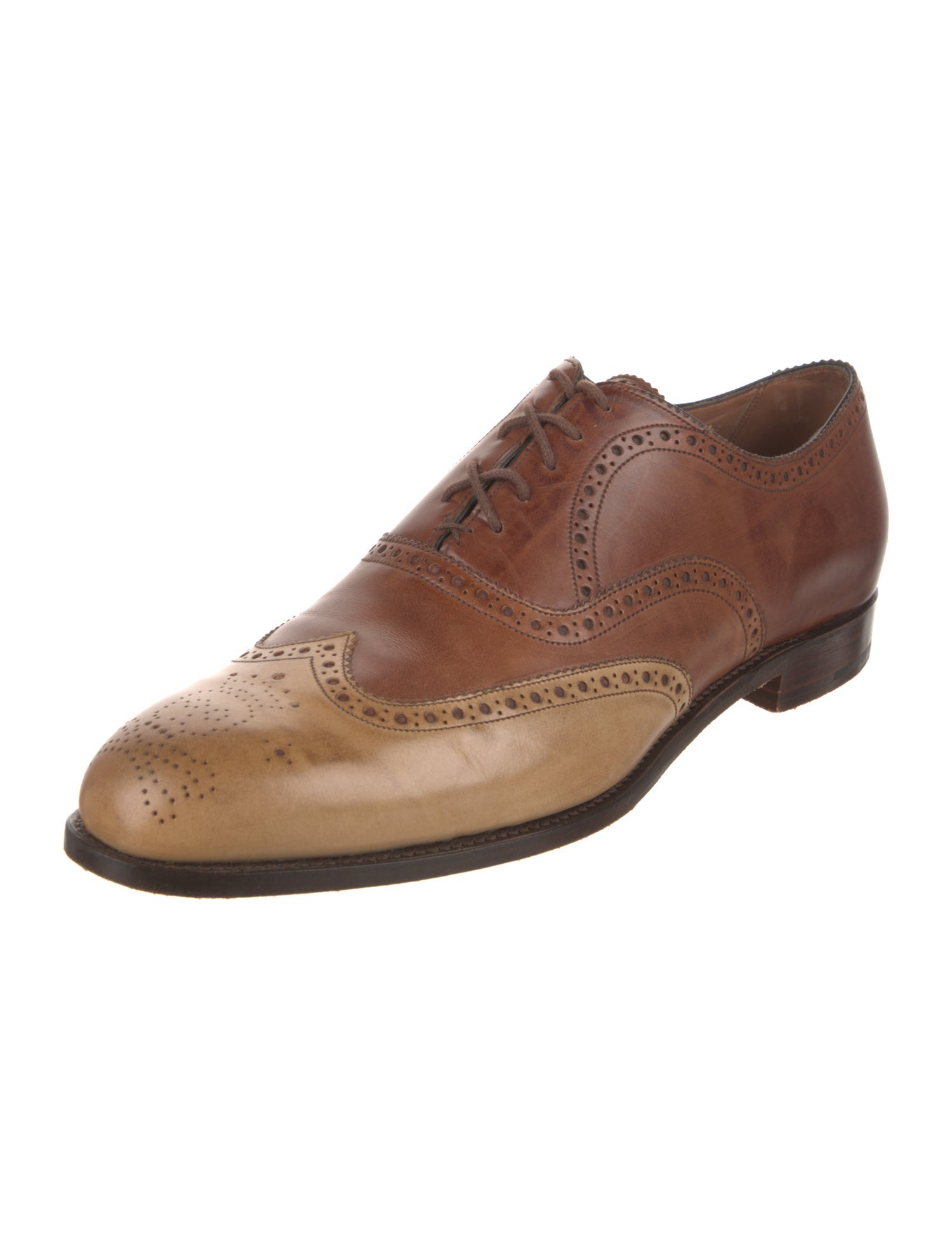 Barker Black Leather Colorblock Pattern Spectators