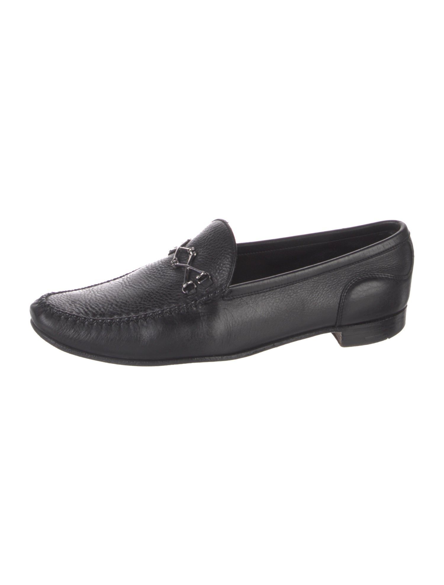 Barker Black Leather Dress Loafers