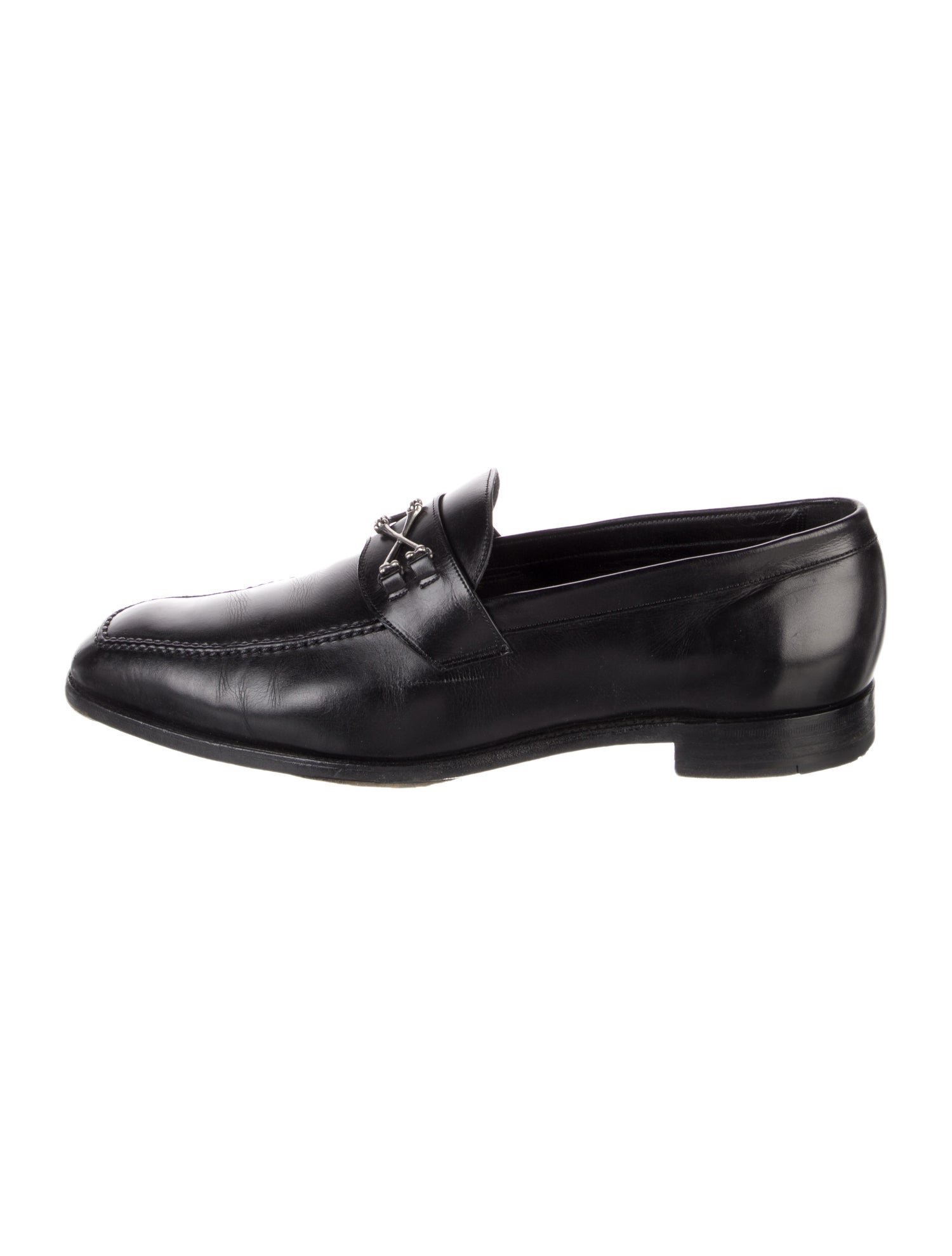 Barker Black Leather Dress Loafers