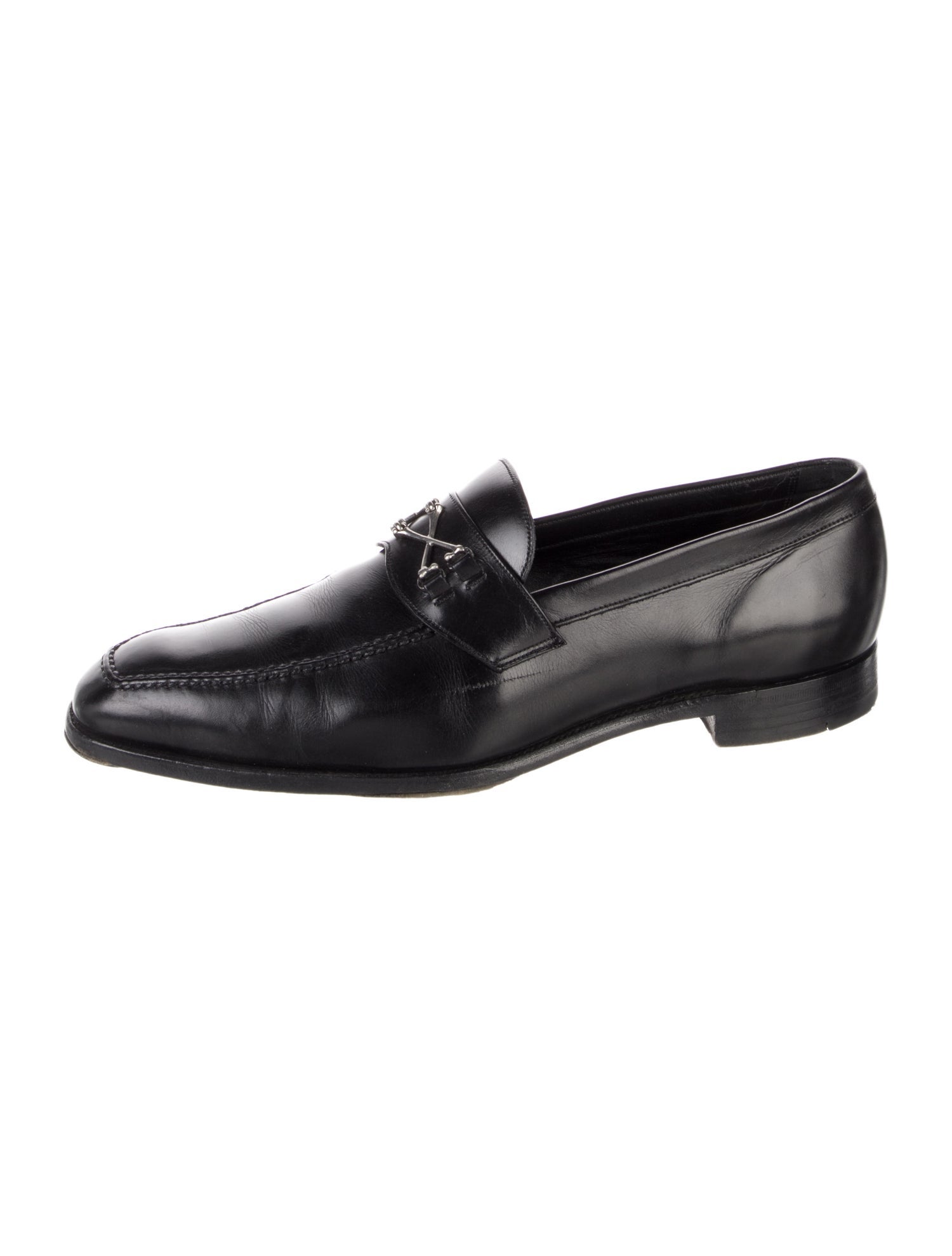 Barker Black Leather Dress Loafers