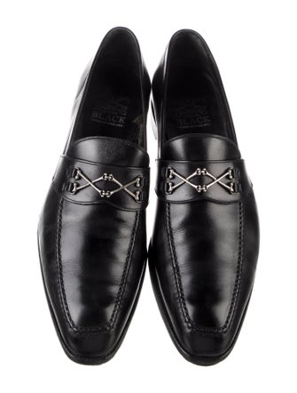 Barker Black Leather Dress Loafers