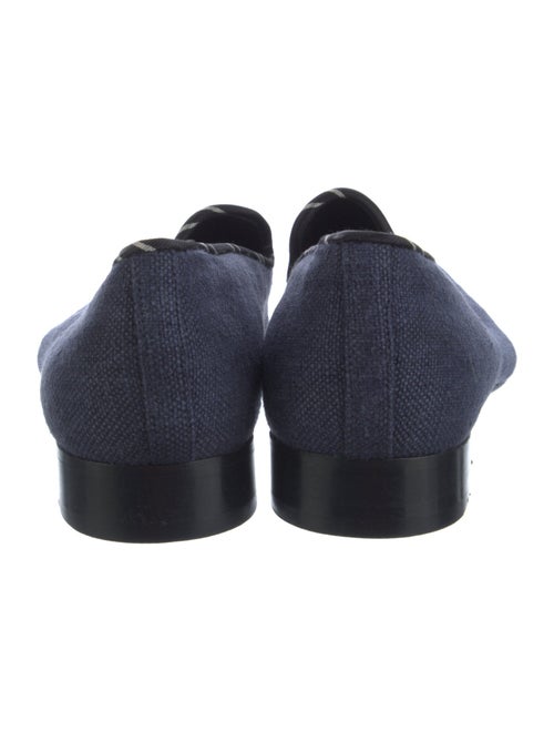 Barker Black Canvas Graphic Print Loafers