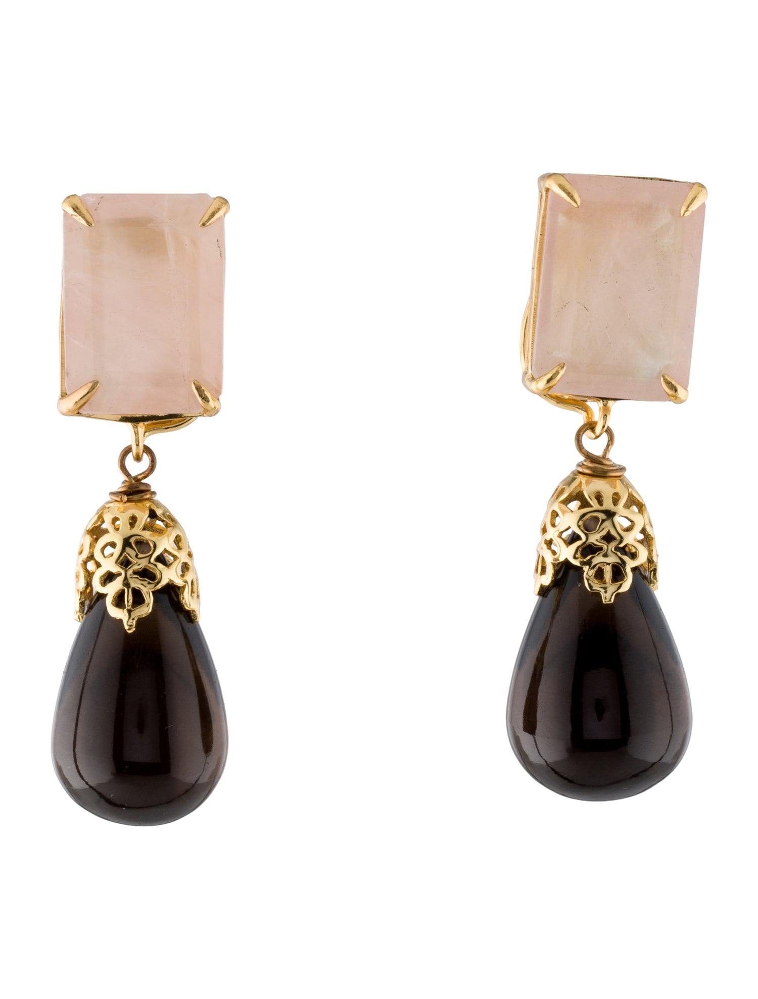 Bounkit Crystal & Stone Drop Earrings