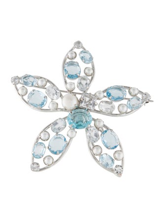 Bounkit Pearl & Multistone Lynn Pendant Brooch