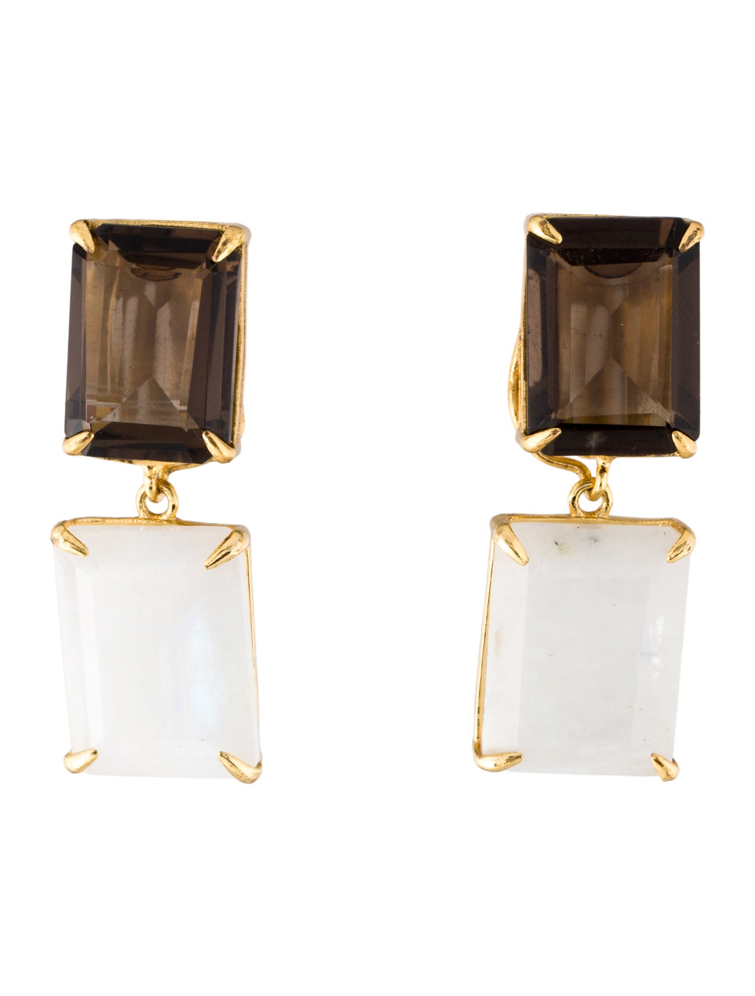 Bounkit Multistone Renata Clip-On Drop Earrings