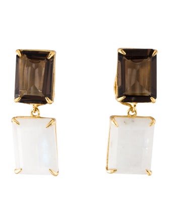 Bounkit Multistone Renata Clip-On Drop Earrings