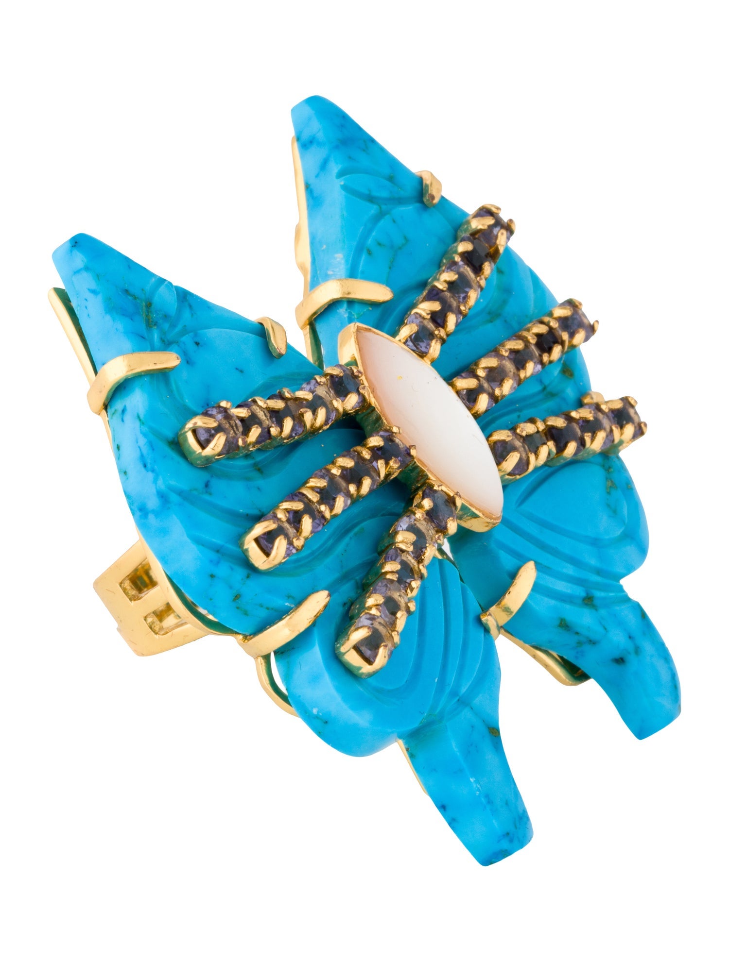 Bounkit Mother of Pearl & Stone Marina Cocktail Ring